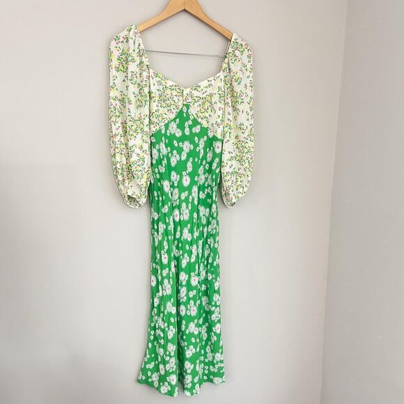 RIXO x Target Daisy Floral Long Sleeve Swing Green Dress Size 10 - Picture 1 of 8